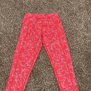 Zella Kids Red and White Patterned Leggings